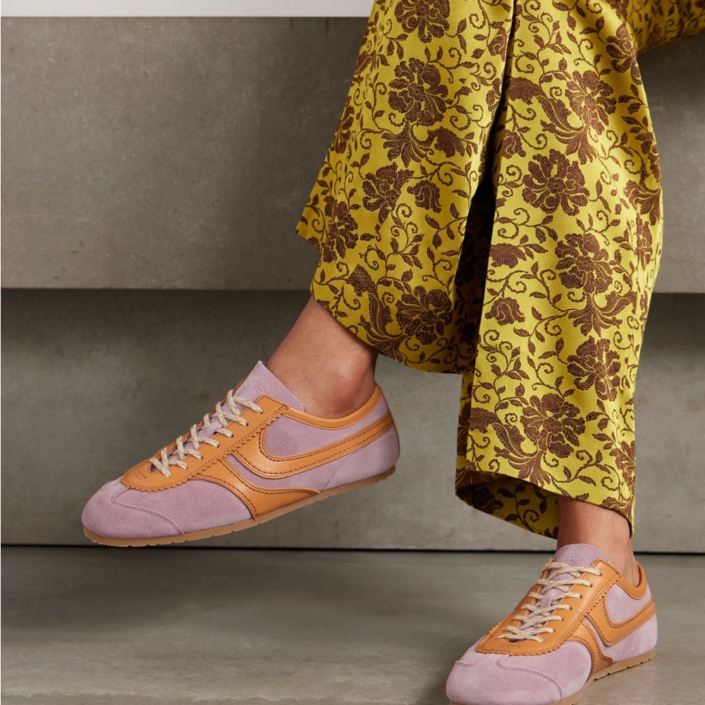 Sz 40 Dries Van Noten Sneakers in Dusty Pink and Tan / Orange (sold out!)
